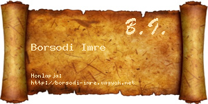 Borsodi Imre névjegykártya