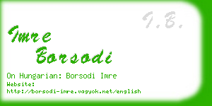 imre borsodi business card